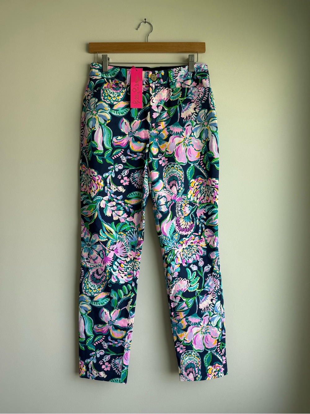 Lilly Pulitzer Kelly Stretch Pants High Tide Navy She’s Got Sol NWT Size 6 - Picture 2 of 8